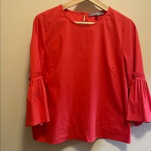meraki Vibrant Red Bell Sleeve Blouse